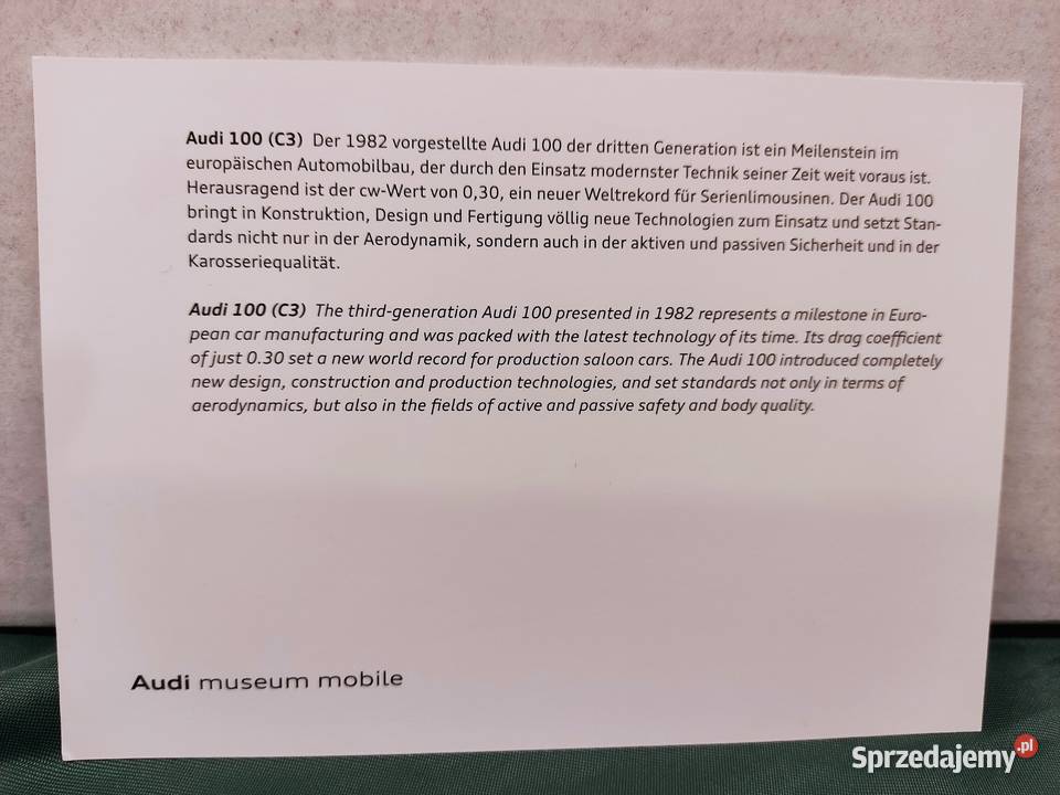 Pocztówka widokówka Audi 100 C3 quattro 1982 Głuchołazy