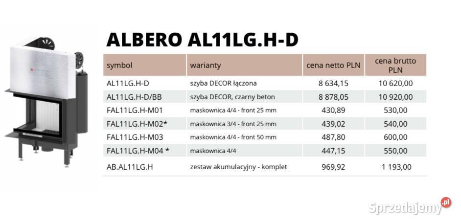 HITZE Wkład kominkowy ALBERO AL11LGHD