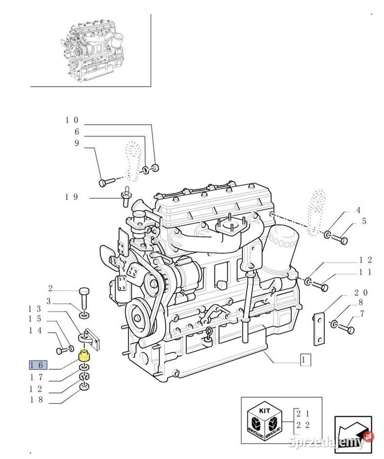 Poduszka silnika Holland 85804733 ORYGINAŁ CNH Białystok sprzedam