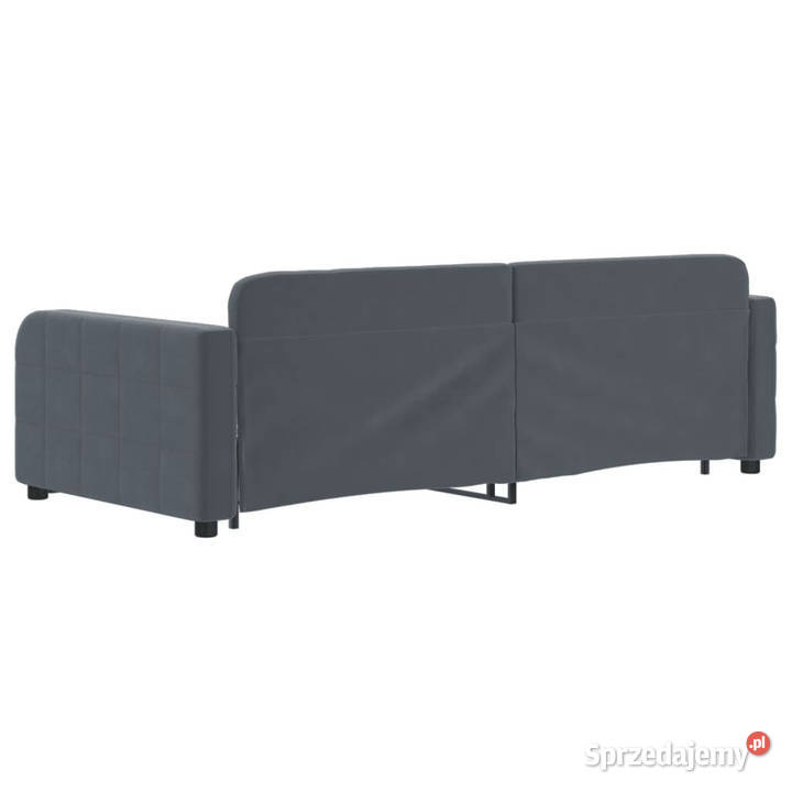 Sofa rozsuwana z szufladami ciemnoszara aksamit Warszawa sprzedam