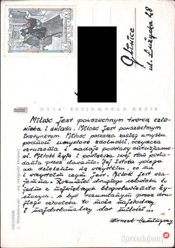 Kart Poczt Motyl Osadnik z koresp sprzedam