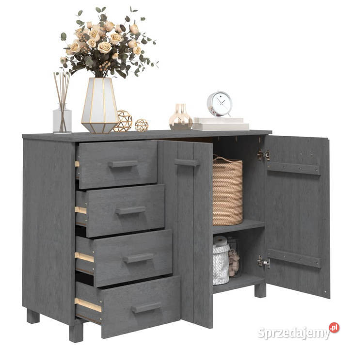Szafka HAMAR ciemnoszara 113x40x80 lite drewno Warszawa