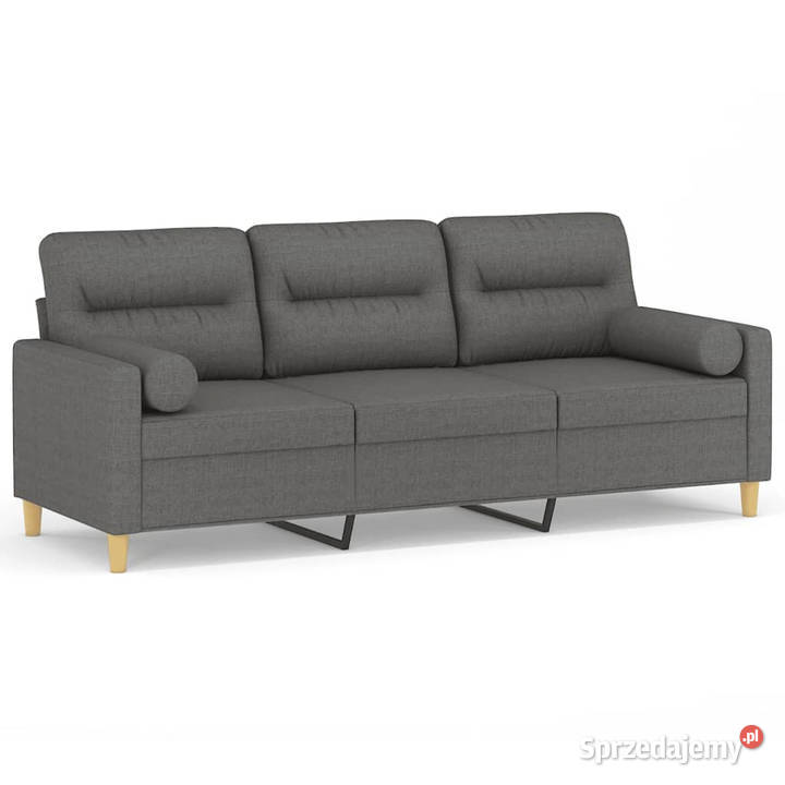 3osobowa sofa z poduszkami ciemnoszara 180 Sofy i kanapy Warszawa
