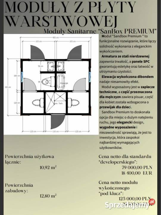 Na sprzedaż dom modułowy sanitarny Płock