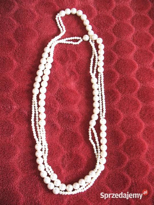 Perły naszyjnik z kremowych pereł długość 120 Siedlce sprzedam