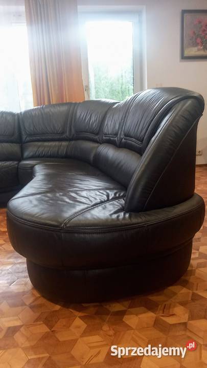 Skórzany Narożny Komplet Wypoczynkowy Leśna