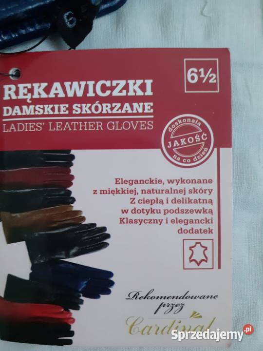 Rękawiczki damskie skórka Niebieskie 65 Pozostałe pomorskie Gdańsk