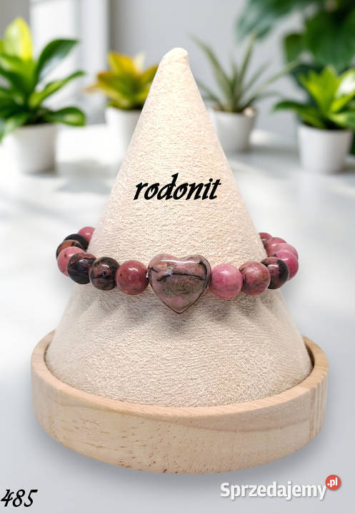 Bransoletka z rodonitu RODONIT serce kulka 485 mazowieckie