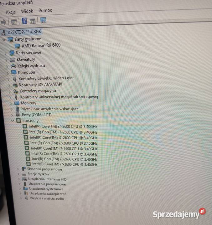 PC Intel Core i72600 CPU 340GHzGrafika Amd Żyrardów