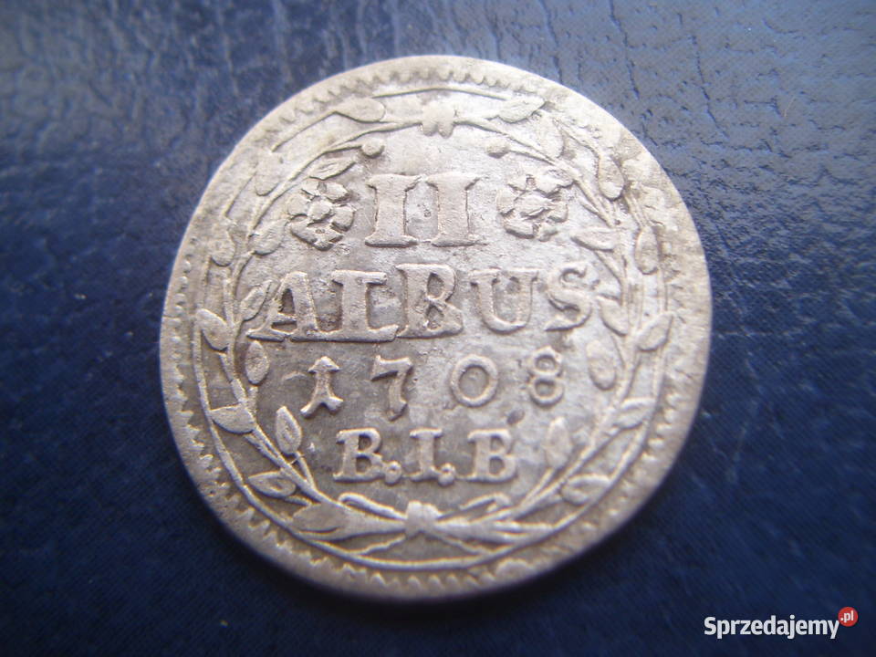 Stare monety 2 albus 1708 Niemcy srebro Lesko