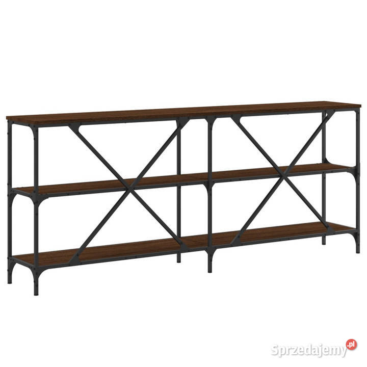 Stolik konsolowy brązowy dąb 180x30x75 WM832857