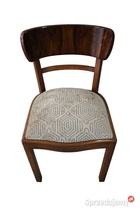 Sygnowane krzesła Art Deco w orzechu renowacji Meble kujawsko-pomorskie Zielonka
