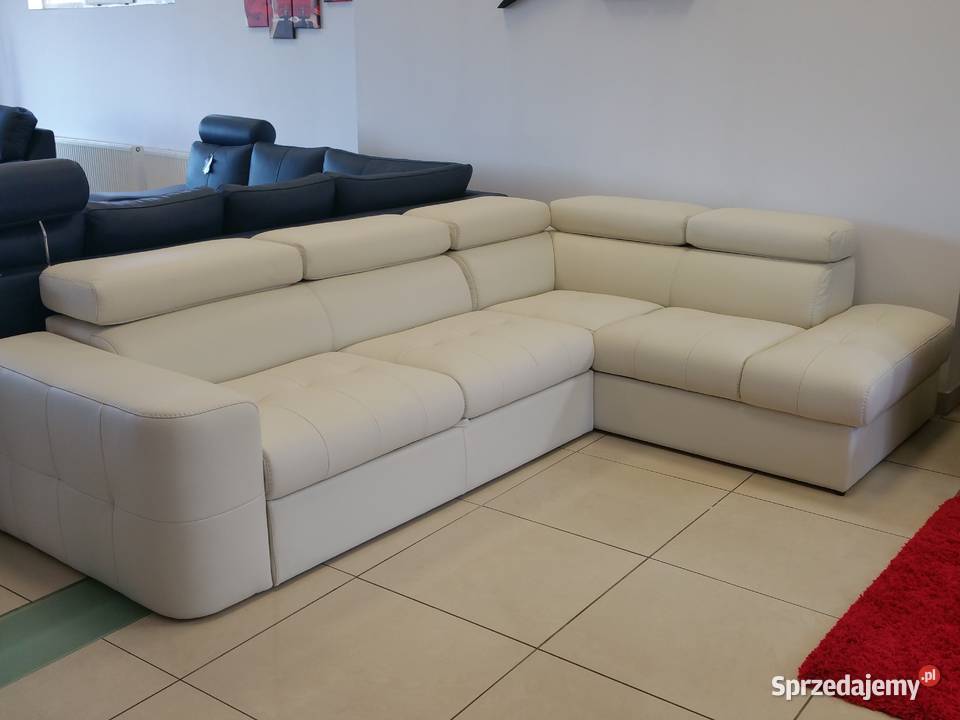 Nowoczesny narożnik Malibu spanie i pojemnik Piasek