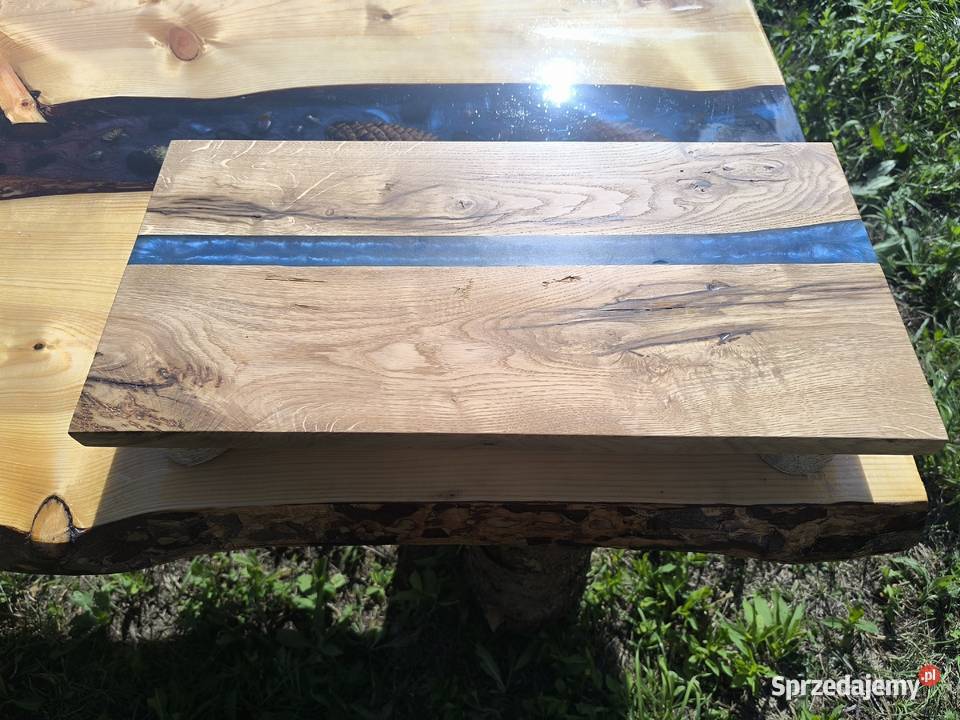 stolik blat drewno sosna żywica ogród salon dom mazowieckie Piaseczno
