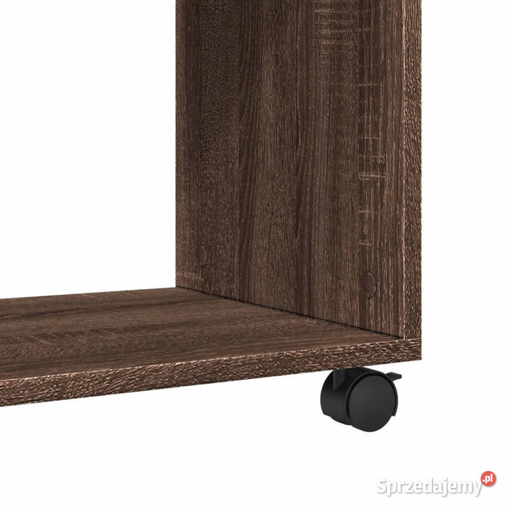 Stolik boczny na kółkach brązowy dąb 70x35x60