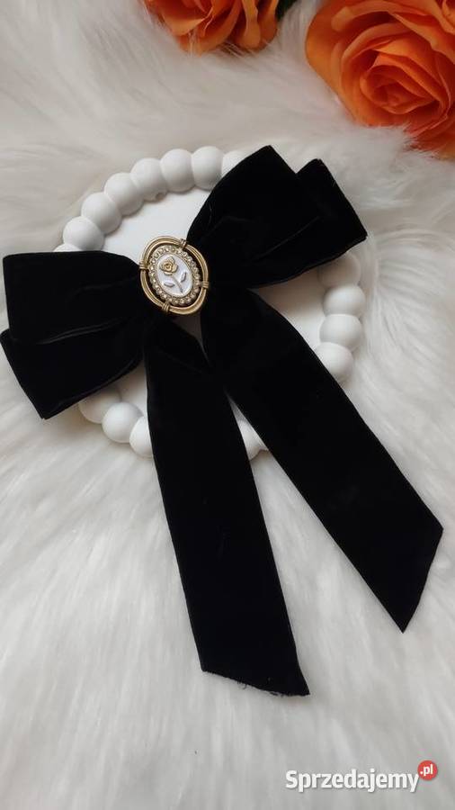 Welurowa spinka kokarda do włosów
