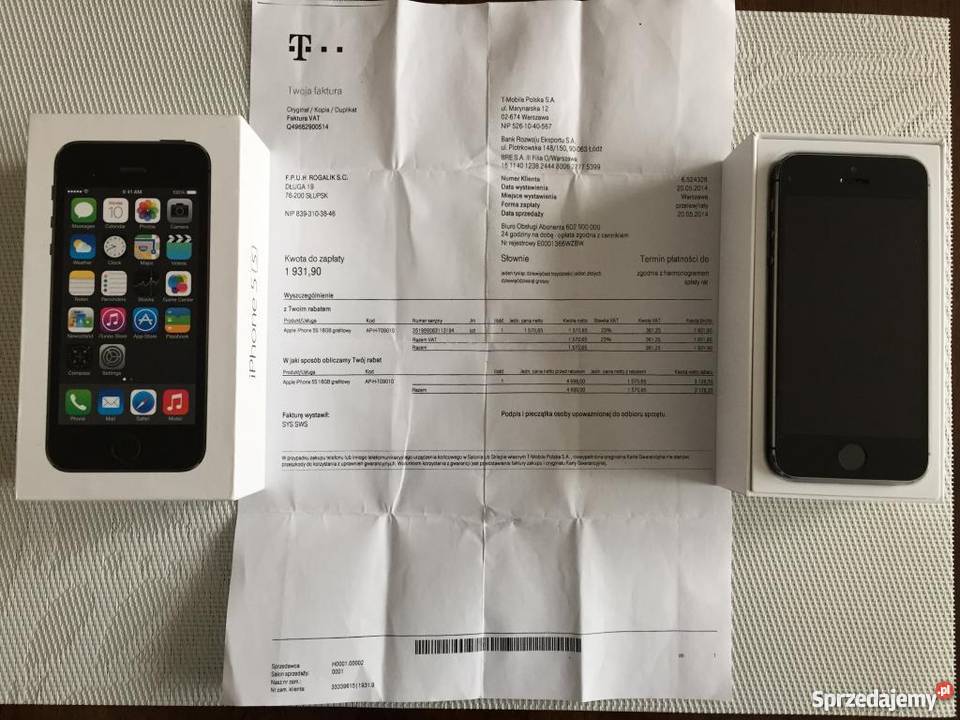iPhone 5S Space Grey TMobile Stan Idealny Apple Wiśniowa