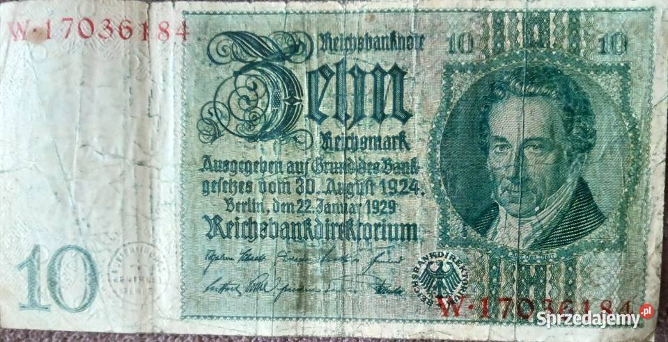 10 Marek Niemcy 1929 r seria W Kolekcje wielkopolskie sprzedam