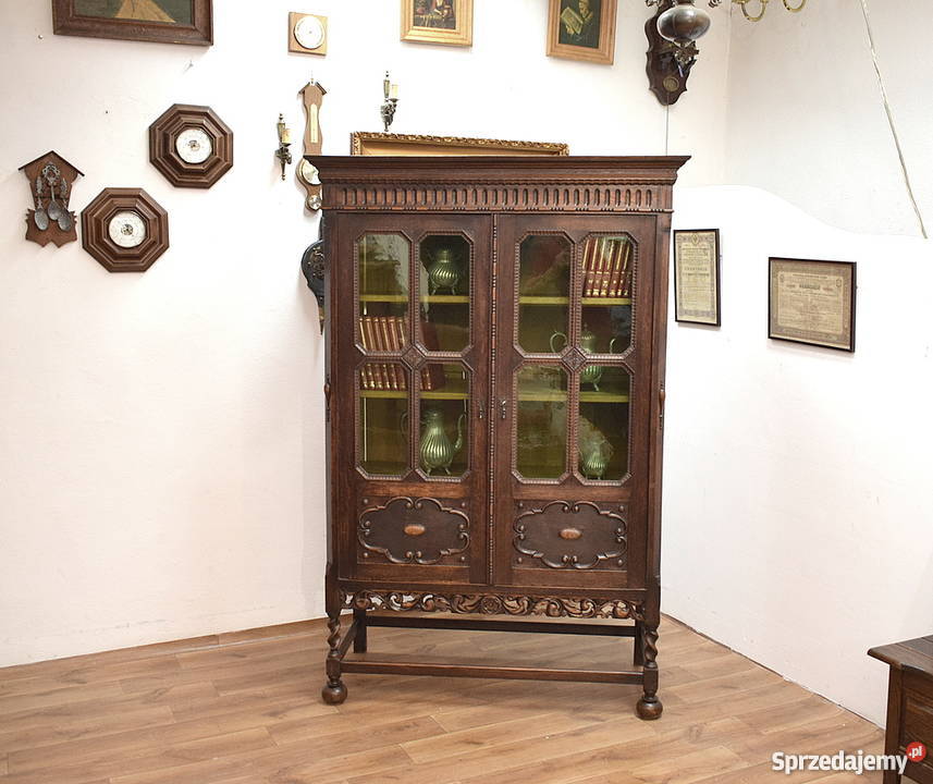 STARA DĘBOWA BIBLIOTEKA REGAŁ PÓŁKA BIBLIOTECZKA dolnośląskie Świdnica