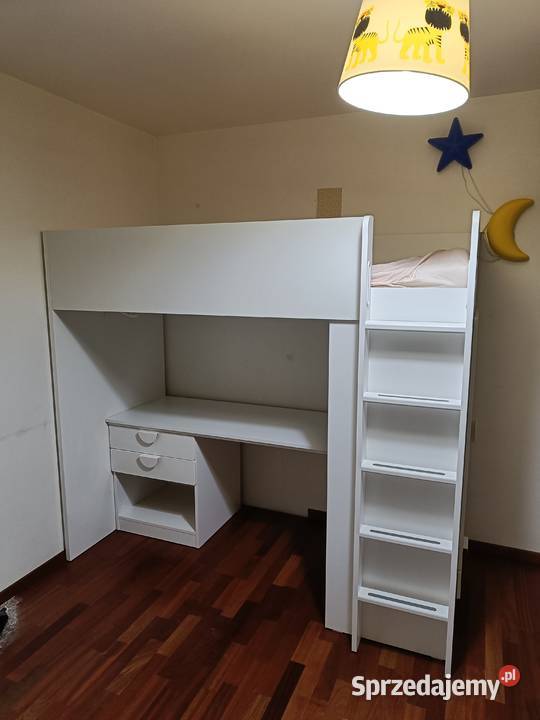 Piękne łózko na antresoli z biurkiem szafą Świdnik