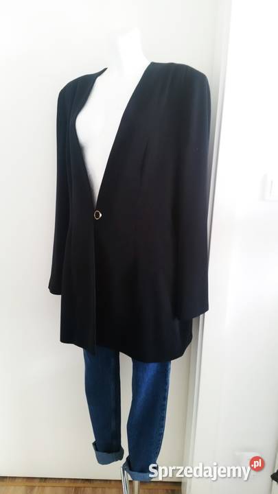 Czarna przedłużana marynarka klasyka vintage Marynarki i żakiety Warszawa