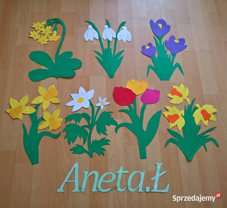 Wiosenne kwiaty dekoracje z brystolu 504 102 444 Garwolin