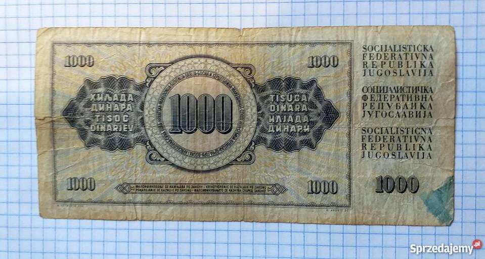 BANKNOT 1000 DINARÓW 1981 JUGOSŁAWIA DB 01008227 Antyki, Sztuka, Kolekcje lubelskie