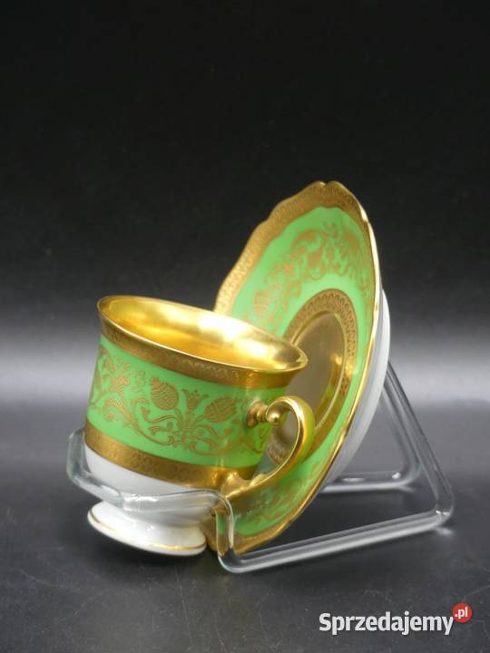 Zjawiskowa bogato złocona mokka Hutschenreuther