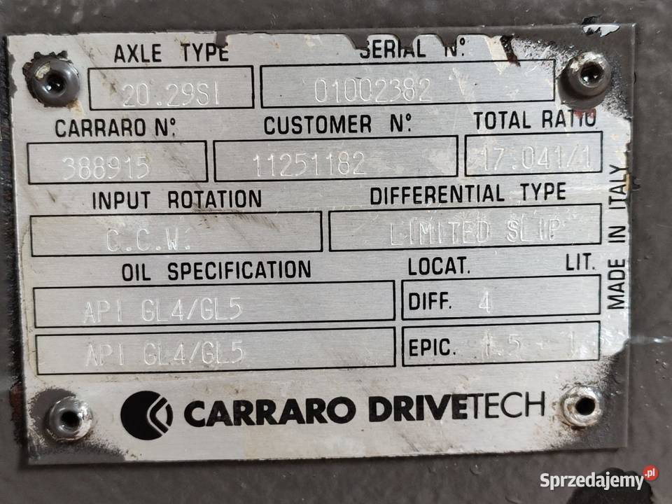 Mechanizm różnicowy 20 29SI CLAAS ARION Wilkowo sprzedam