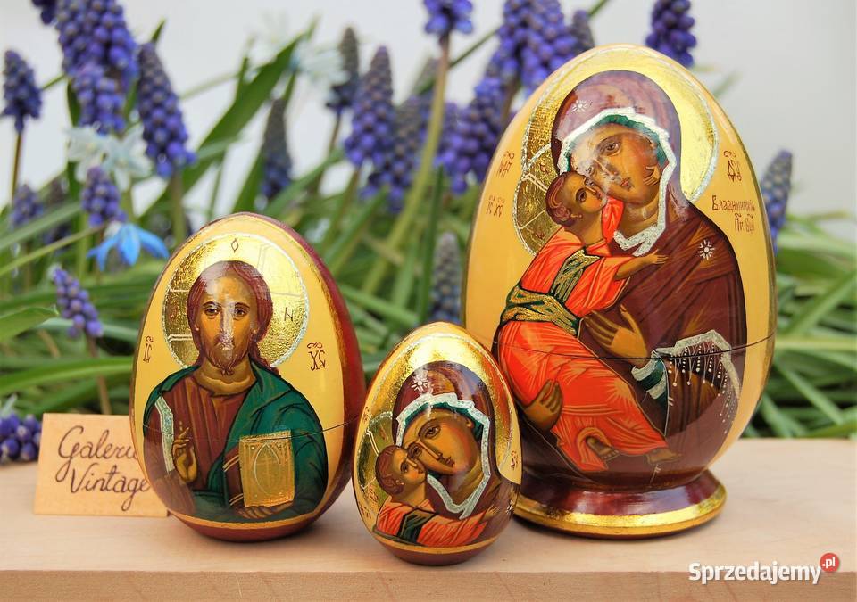 Jajko rosyjskie pisanka ikona Matka Boża Lublin