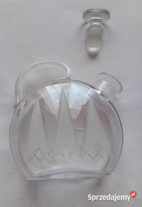 Karafka z uchwytem art deco Bohemia połowa XX w Koźminek