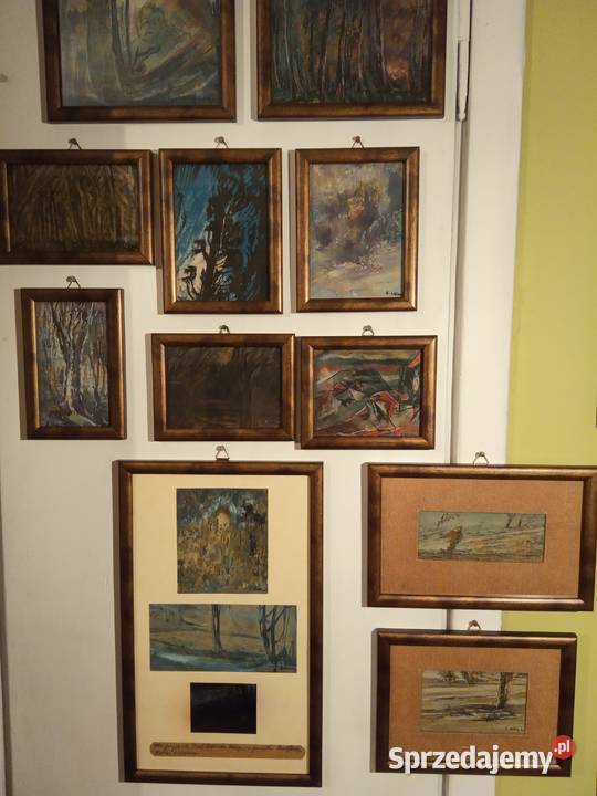 Kolekcja starych obrazów akwarela gwasz pastel małopolskie Kraków