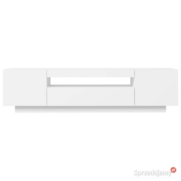 Szafka TV z oświetleniem LED biała 160x35x40