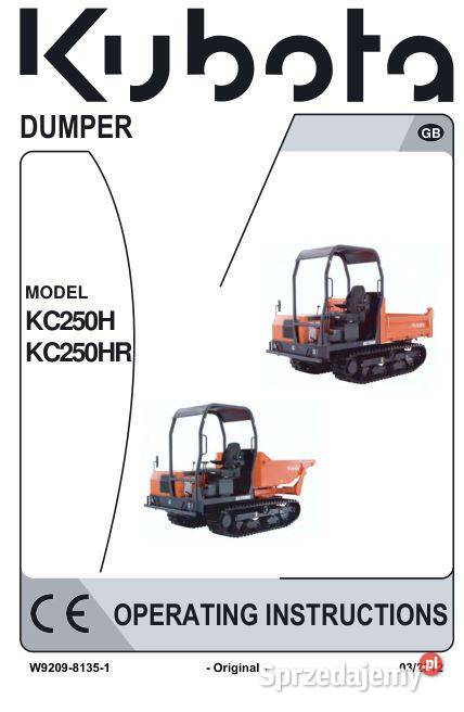 Kubota KC250H KC250HR instrukcja obsługi DTR