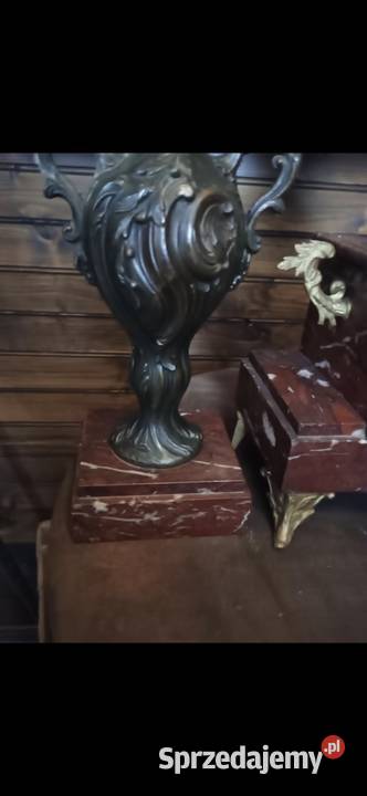 Kominkowy zegar francuski z dwoma dostawkami Rzeszów