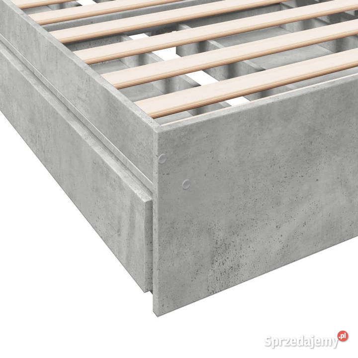 Rama łóżka z szufladami szarość betonu 90x200