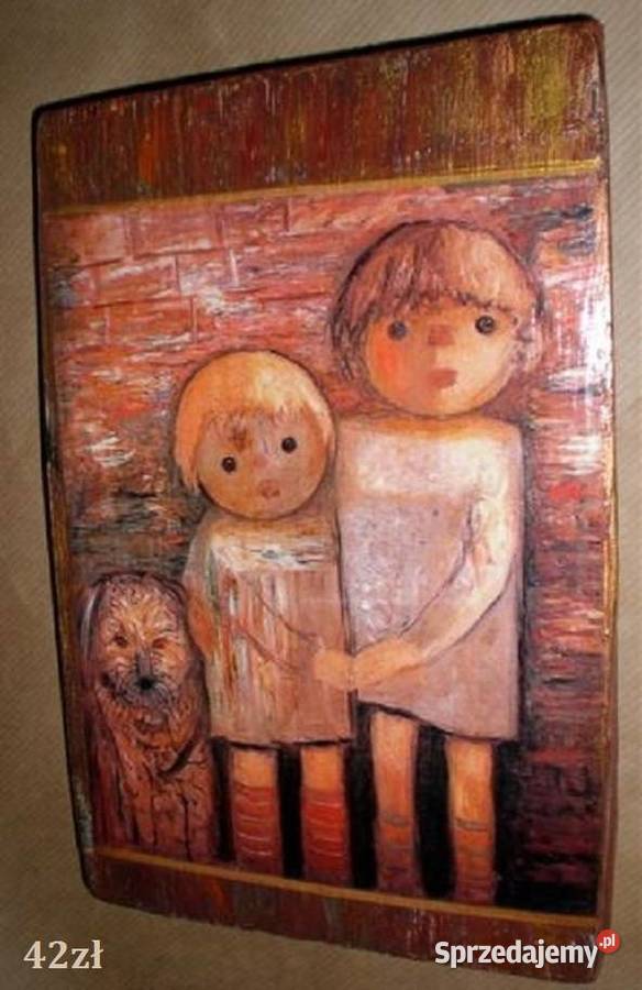 Obrazek na starej desce decoupage obrazki Łódź