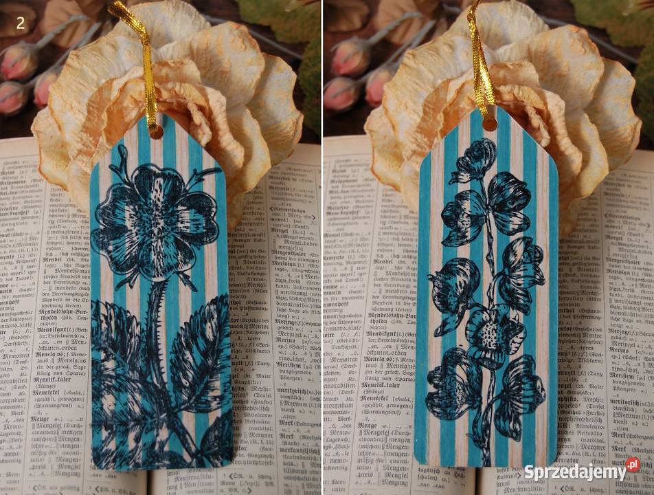 Zakładka do książek dzika róża rękodzieło 2 lubelskie