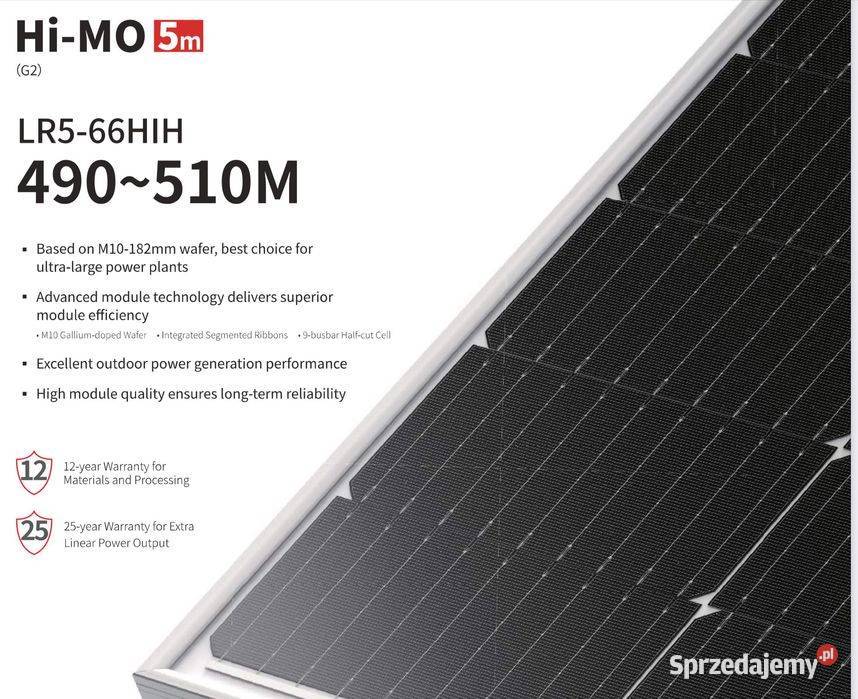 TOP Panel PV LONGI SOLAR 495W HalfCut Silver sprzedam