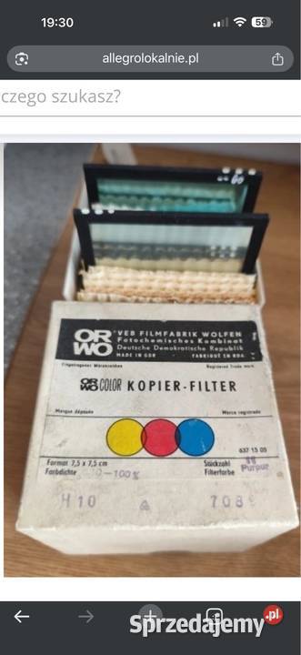 Filtry ORWO 75x75 3 barwy komplet Łańcut