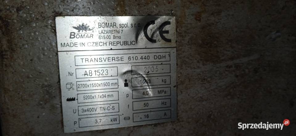 Przecinarka taśmowa Bomar Transverse 610440 DGH Łódź