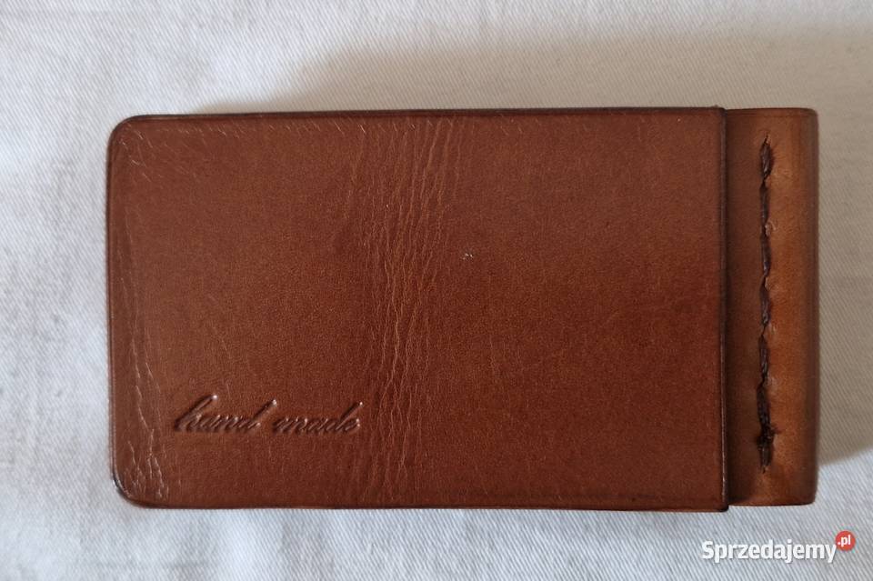 Skórzany wizytownik pochewka hand made z logo Pozostałe Warszawa