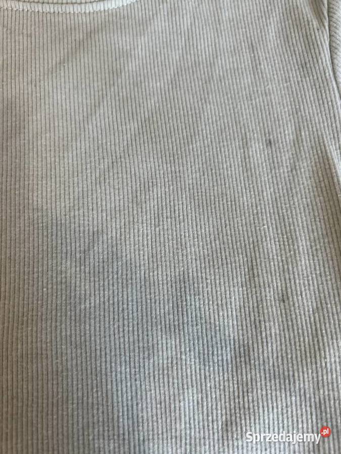Crop top top koszulka bluzka prążkowana miętowa Bez wzoru Jasło