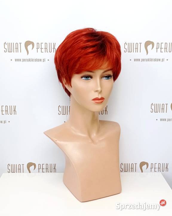 Krótka peruka z włosów syntetycznych Pińczów