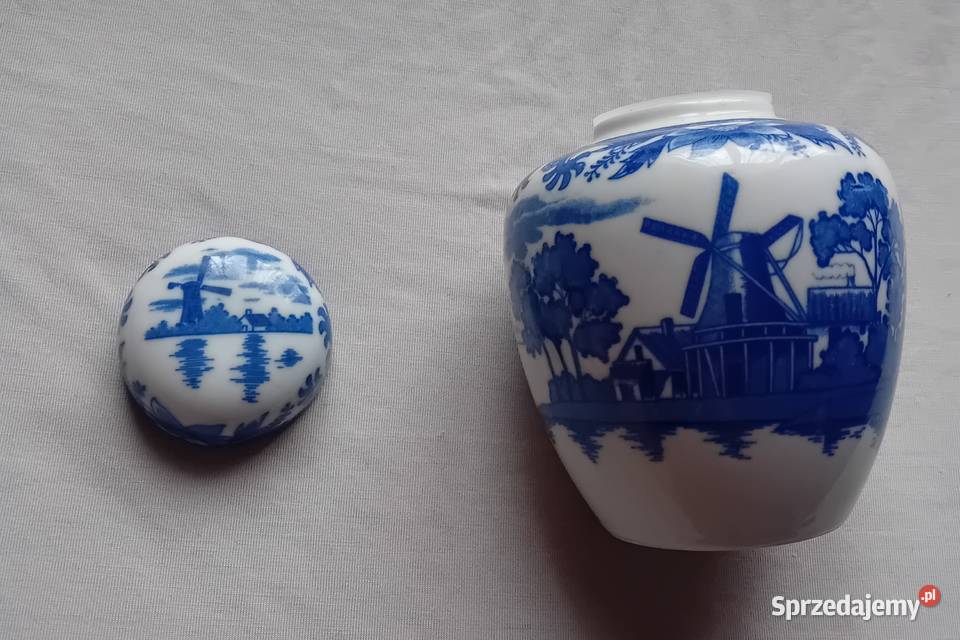 Porcelanowa herbatnica w stylu Delft druga Koźminek