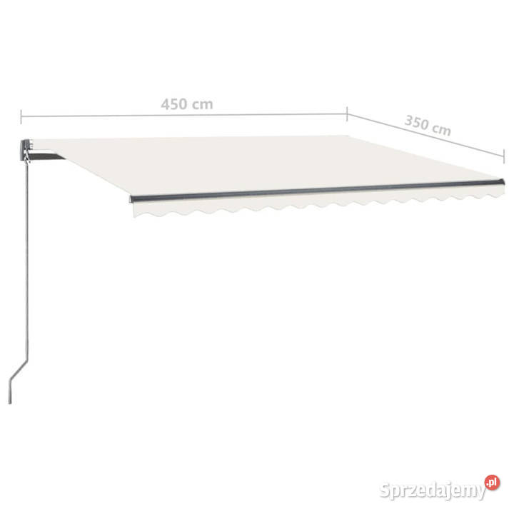 Ręcznie zwijana markiza z LED 450x350 kremowa Warszawa sprzedam
