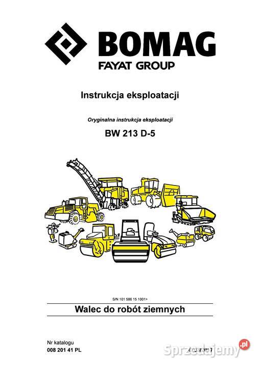 BOMAG BW213 D5 Walec drogowy DTR Instrukcja Kraków