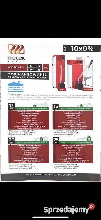 Kocioł na pellet drewno Mocek 16kW piec na Lubań