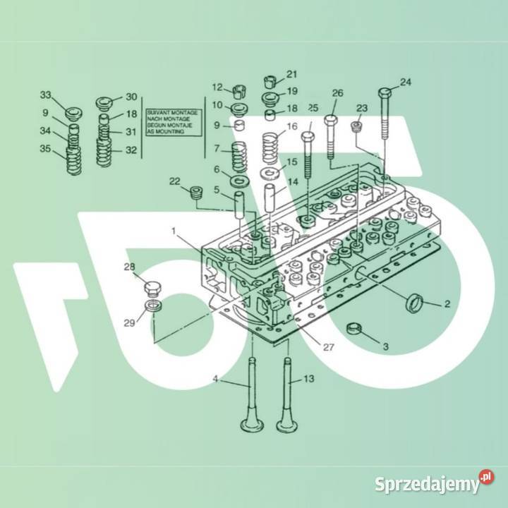 Głowica silnika ZZ80216 Perkins 10044T Manitou Wilkowo