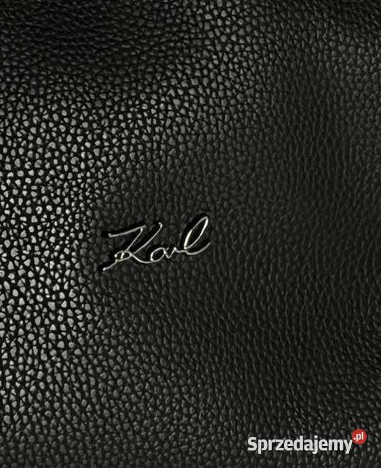 Czarna Skórzana torebka Shopper Karl Lagerfeld Zielona Góra